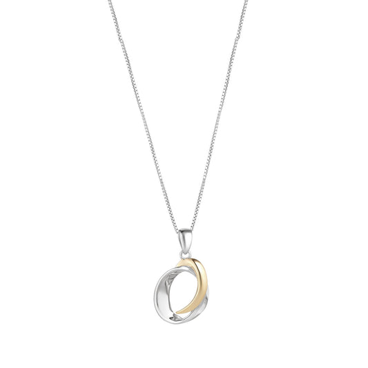 Sterling Silver Two-tone Open Circle Pendant N4553