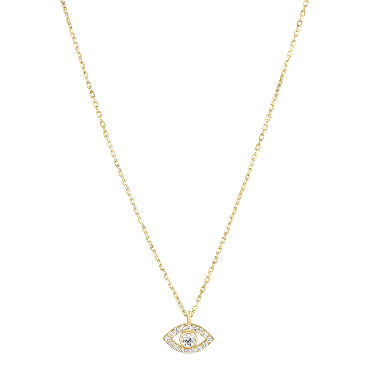 Sterling Silver Gold-plated CZ Evil Eye Pendant N4597