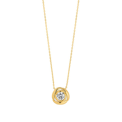 Gold Plated Silver CZ Bird Nest Pendant N4674