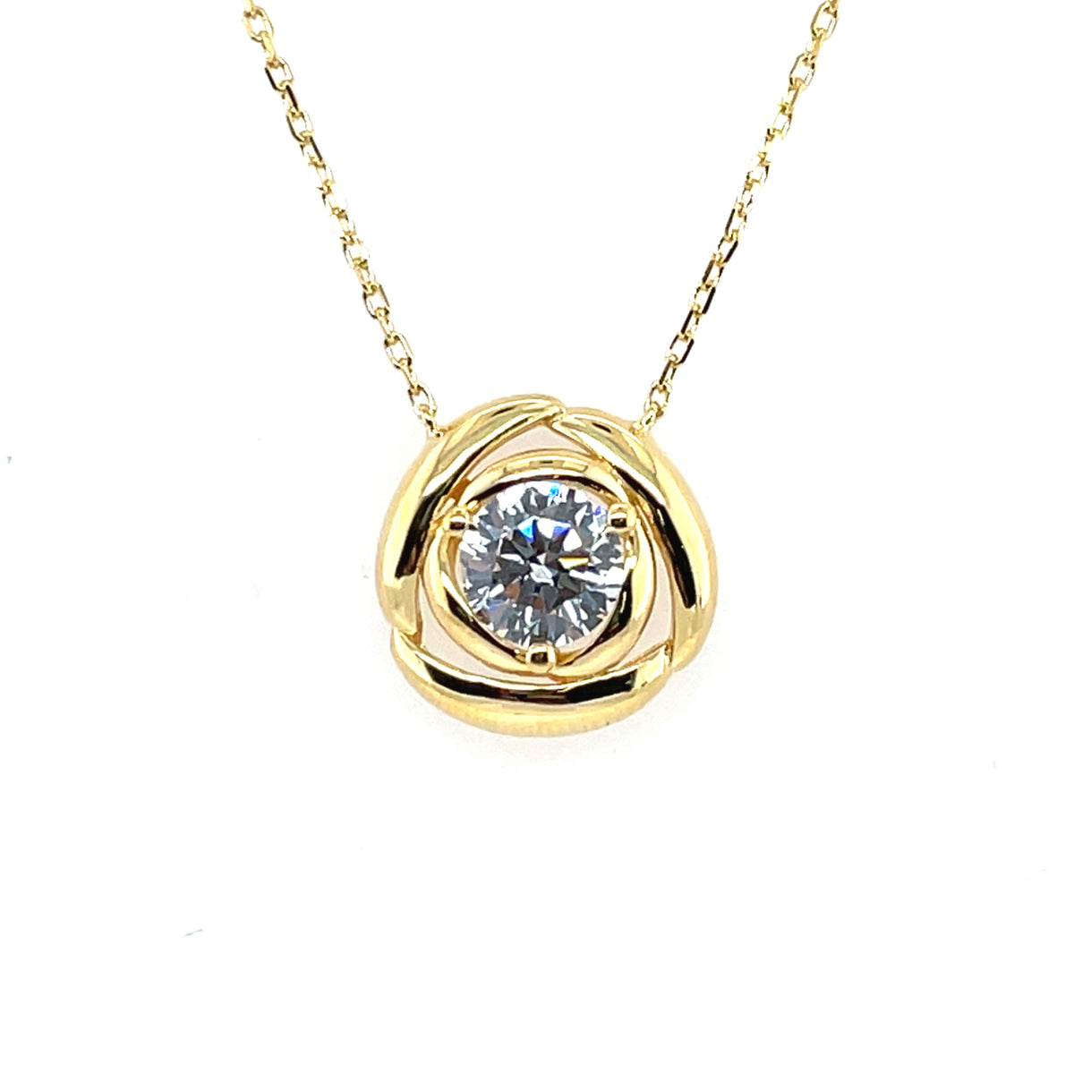 Gold Plated Silver CZ Bird Nest Pendant N4674