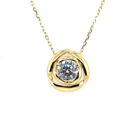 Gold Plated Silver CZ Bird Nest Pendant N4674