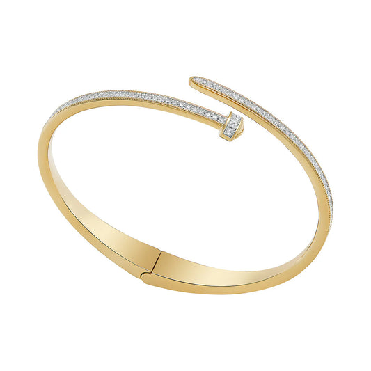 Gold Plated CZ Nail Bangle N5053