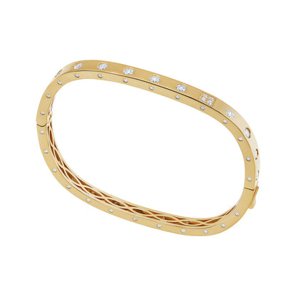 Gold Plated CZ Rectangle Bangle N5055