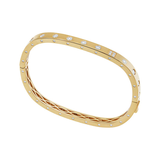 Gold Plated CZ Rectangle Bangle N5055