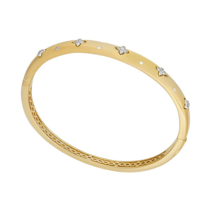 Gold Plated CZ Clover Bangle N5064