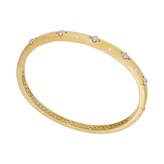 Gold Plated CZ Clover Bangle N5064