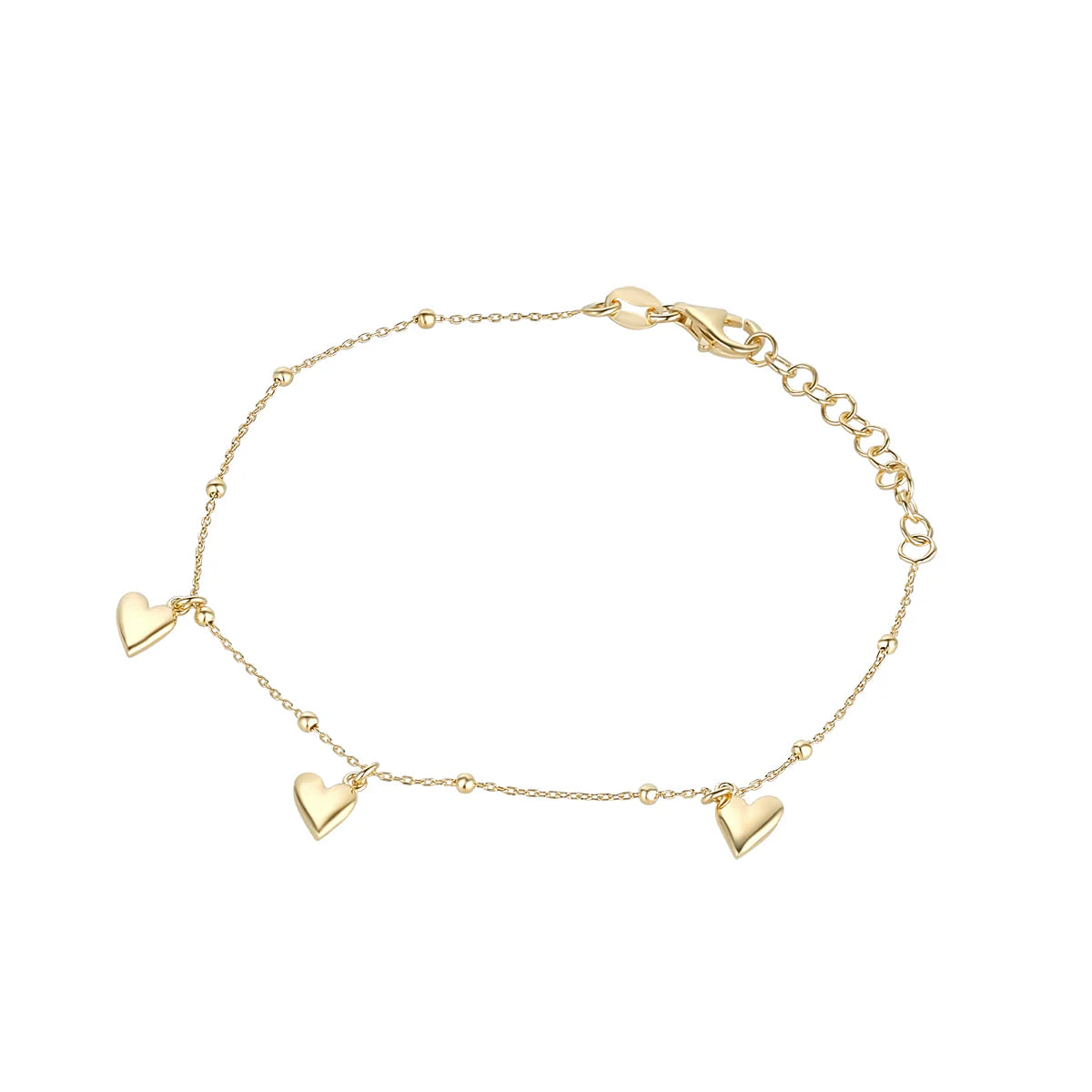 Gold Plated Three Heart Bracelet N8118