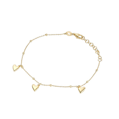 Gold Plated Three Heart Bracelet N8118