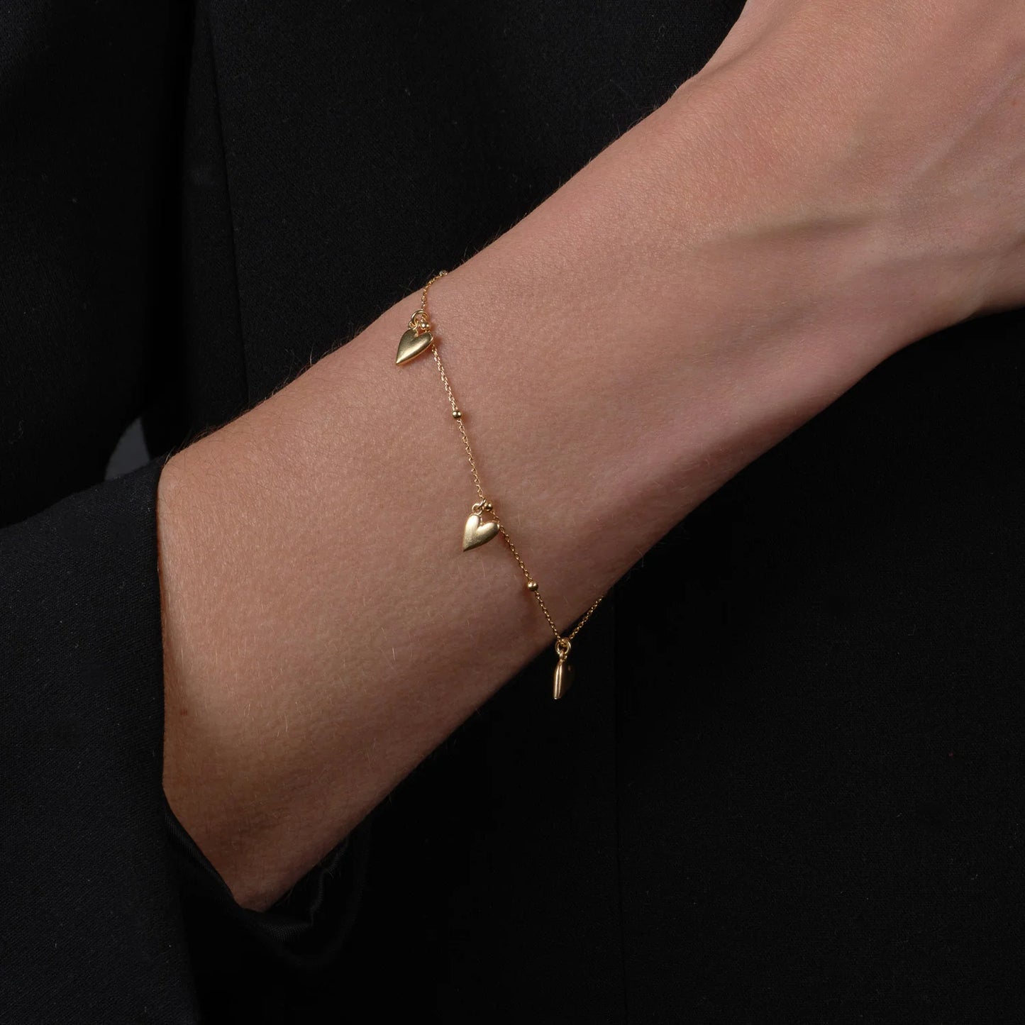 Gold Plated Three Heart Bracelet N8118