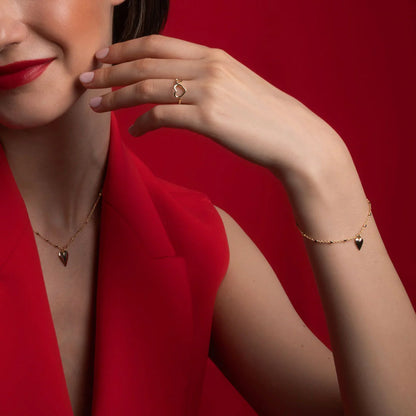 Gold Plated Heart Drop Necklace N9190