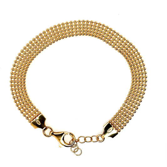 Gold Plated Silver Ball Lined Bracelet N8191