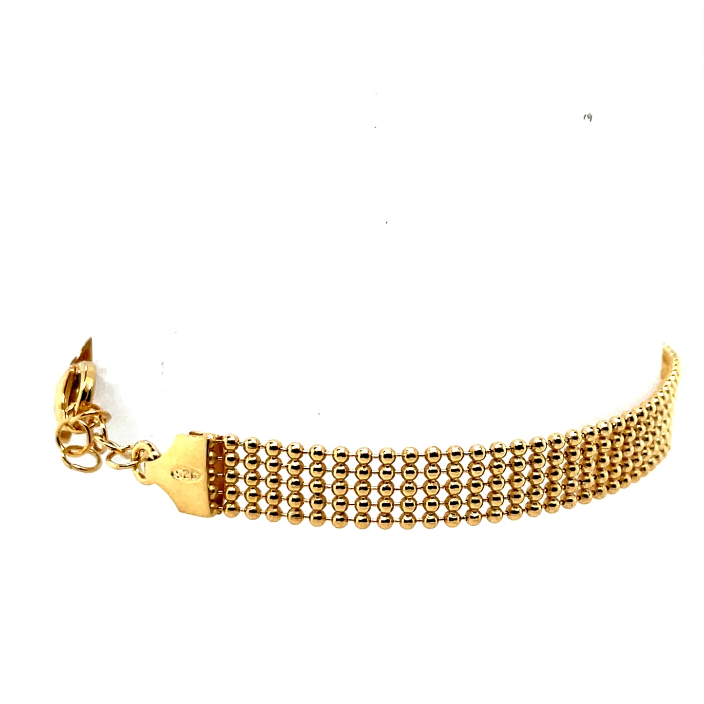 Gold Plated Silver Ball Lined Bracelet N8191