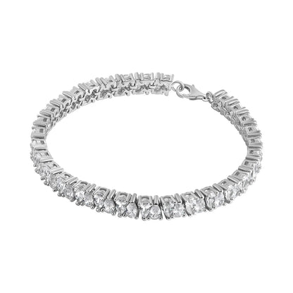 Sterling Silver Cz Pear Tennis Bracelet N8192