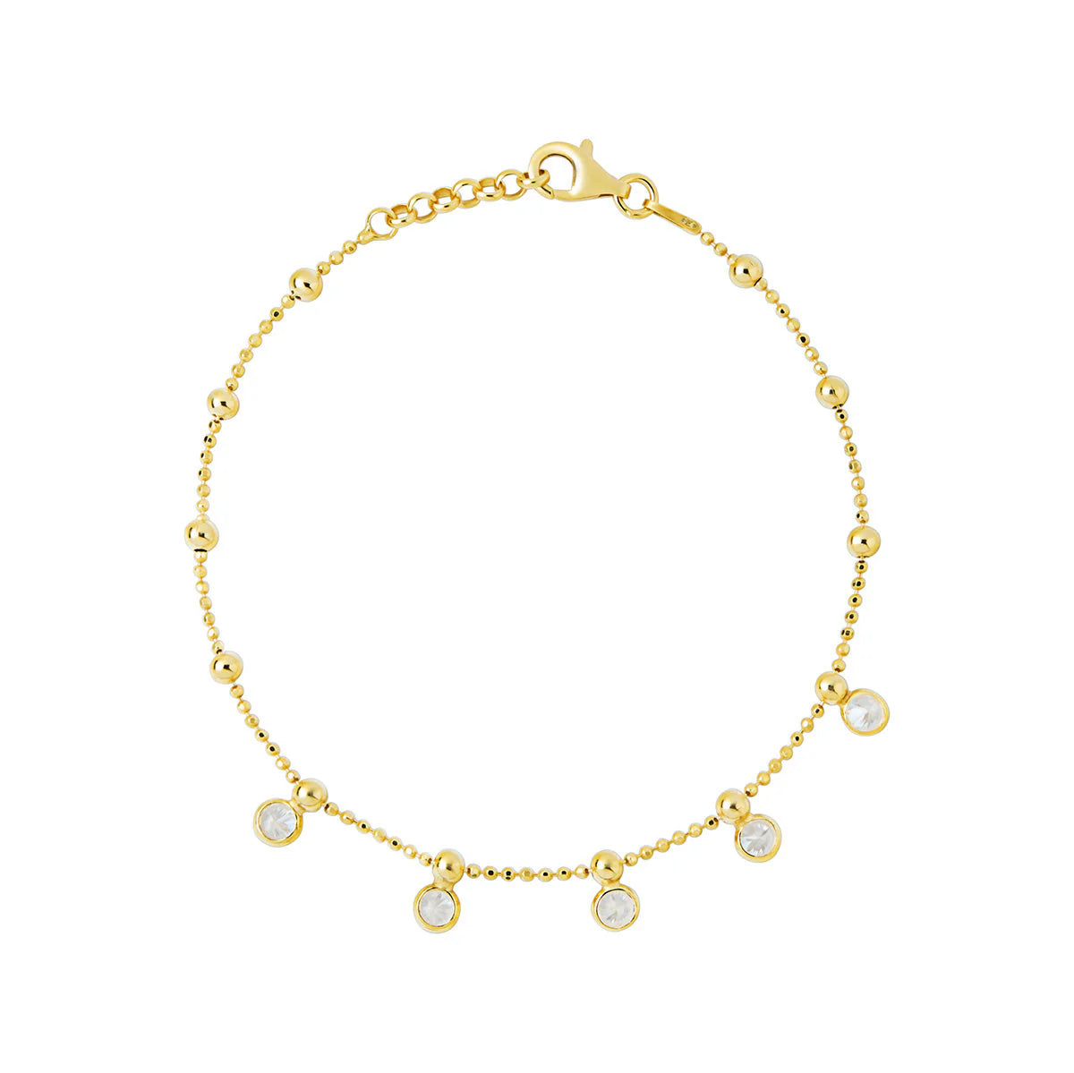Gold Plated CZ Charm Bracelet N8215