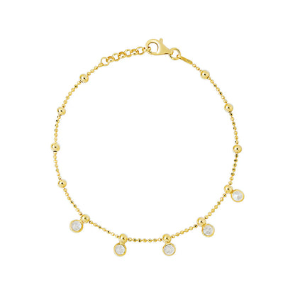Gold Plated CZ Charm Bracelet N8215