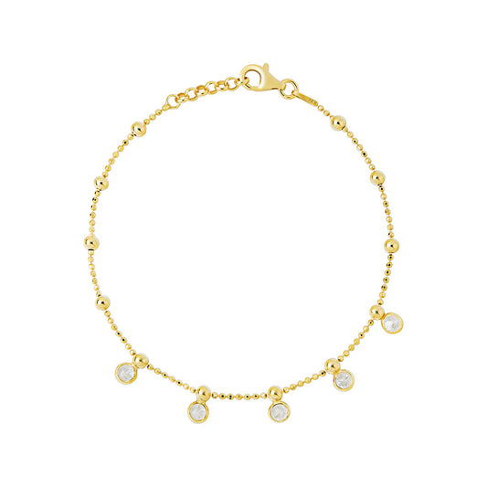 Gold Plated CZ Charm Bracelet N8215