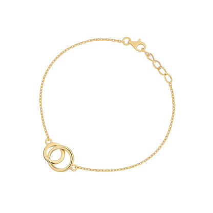 Gold Plated Silver Interlocking Circle Bracelet N8295