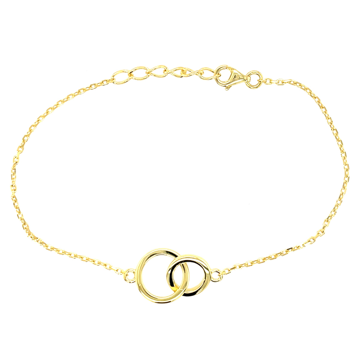Gold Plated Silver Interlocking Circle Bracelet N8295
