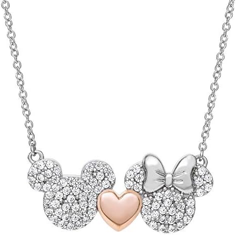 Disney Minnie & Mickey Silver Two-tone Necklace N901907TZWL