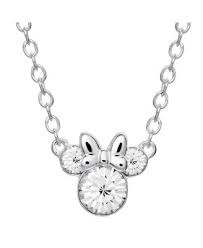 Disney Minnie Mouse Crystal Silver Necklace N902352APR