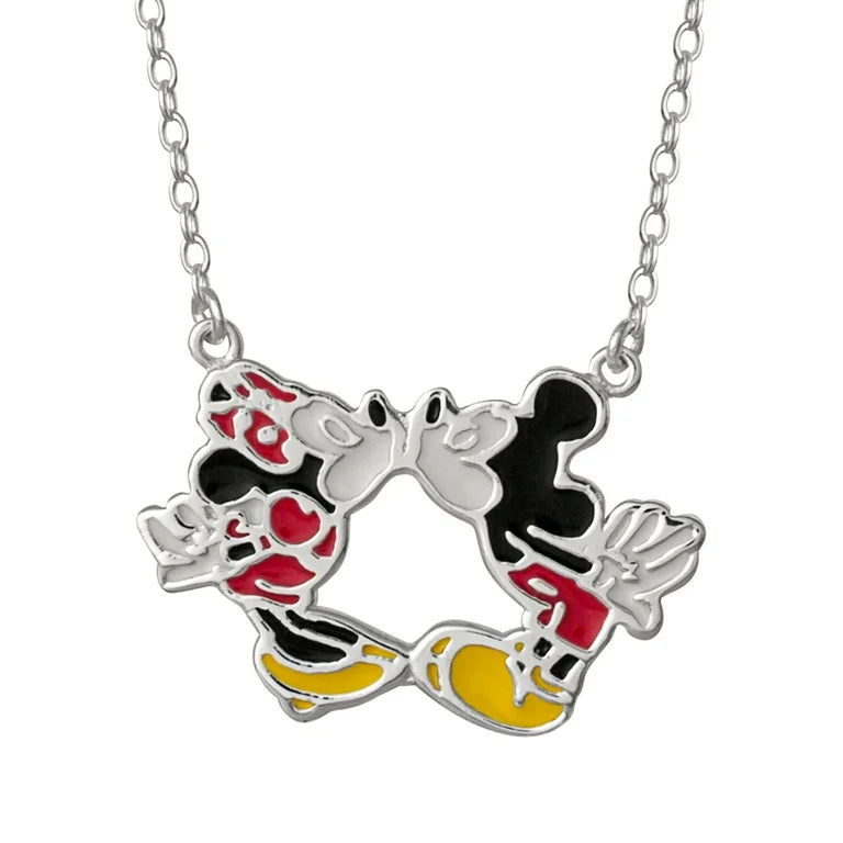 Disney Minnie & Mickey Kissing Necklace N903275SL