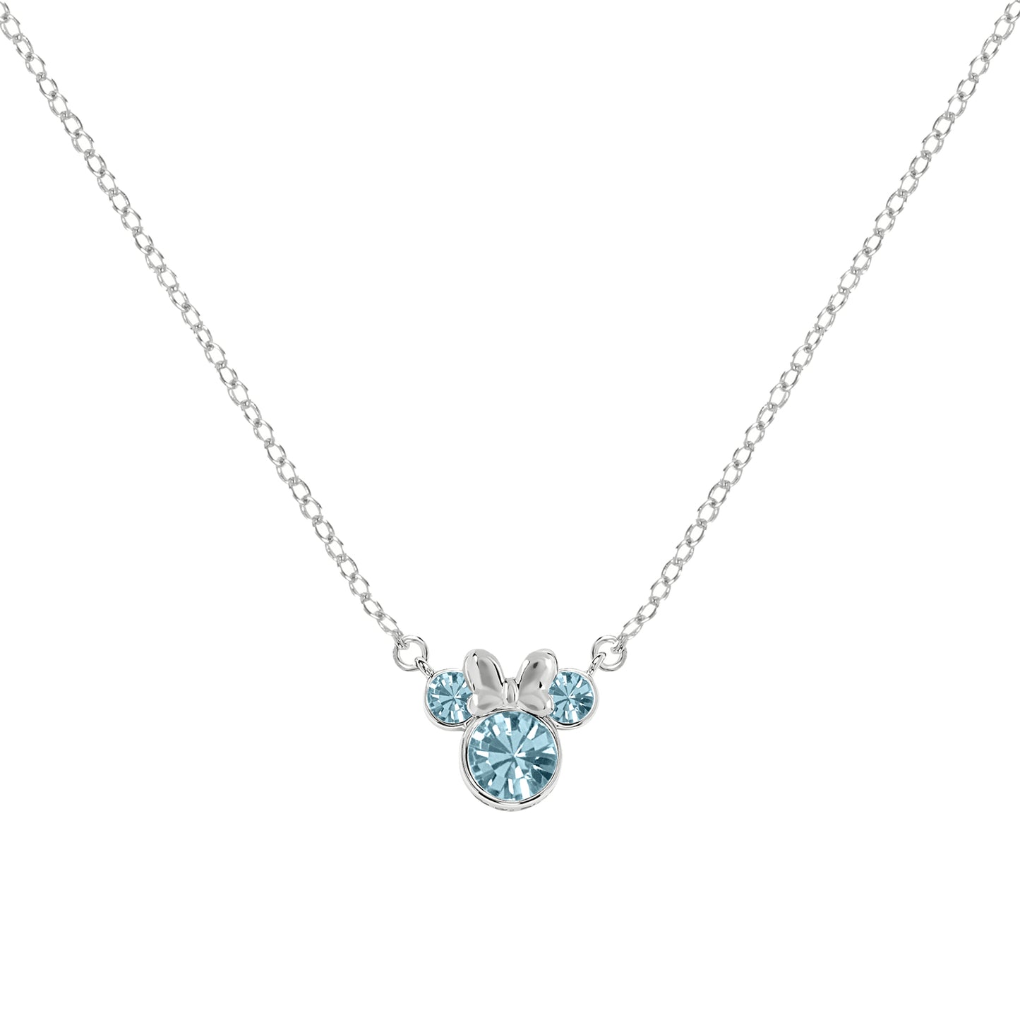 Disney Minnie Mouse Crystal Silver Necklace March N905424MAR