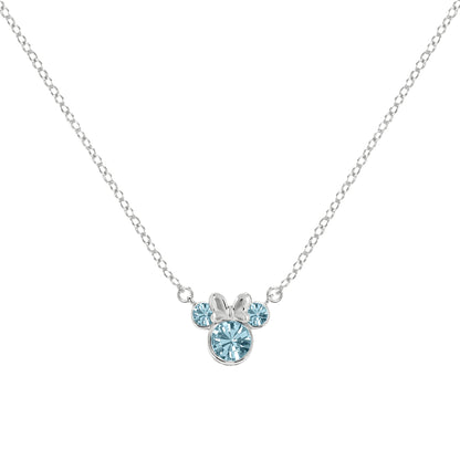 Disney Minnie Mouse Crystal Silver Necklace March N905424MAR