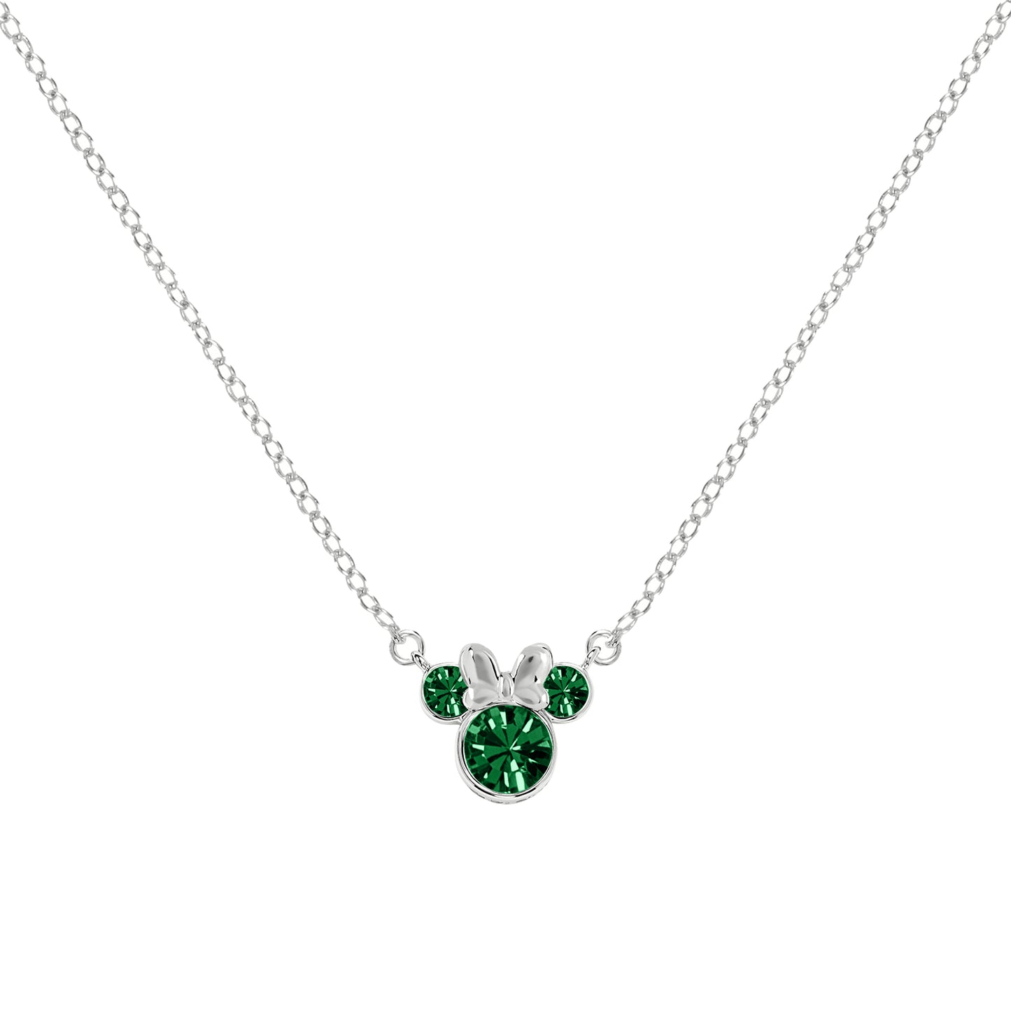 Disney Minnie Mouse Crystal Silver Necklace May N905424MAY