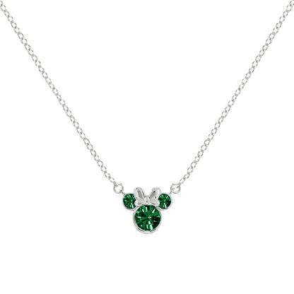 Disney Minnie Mouse Crystal Silver Necklace May N905424MAY