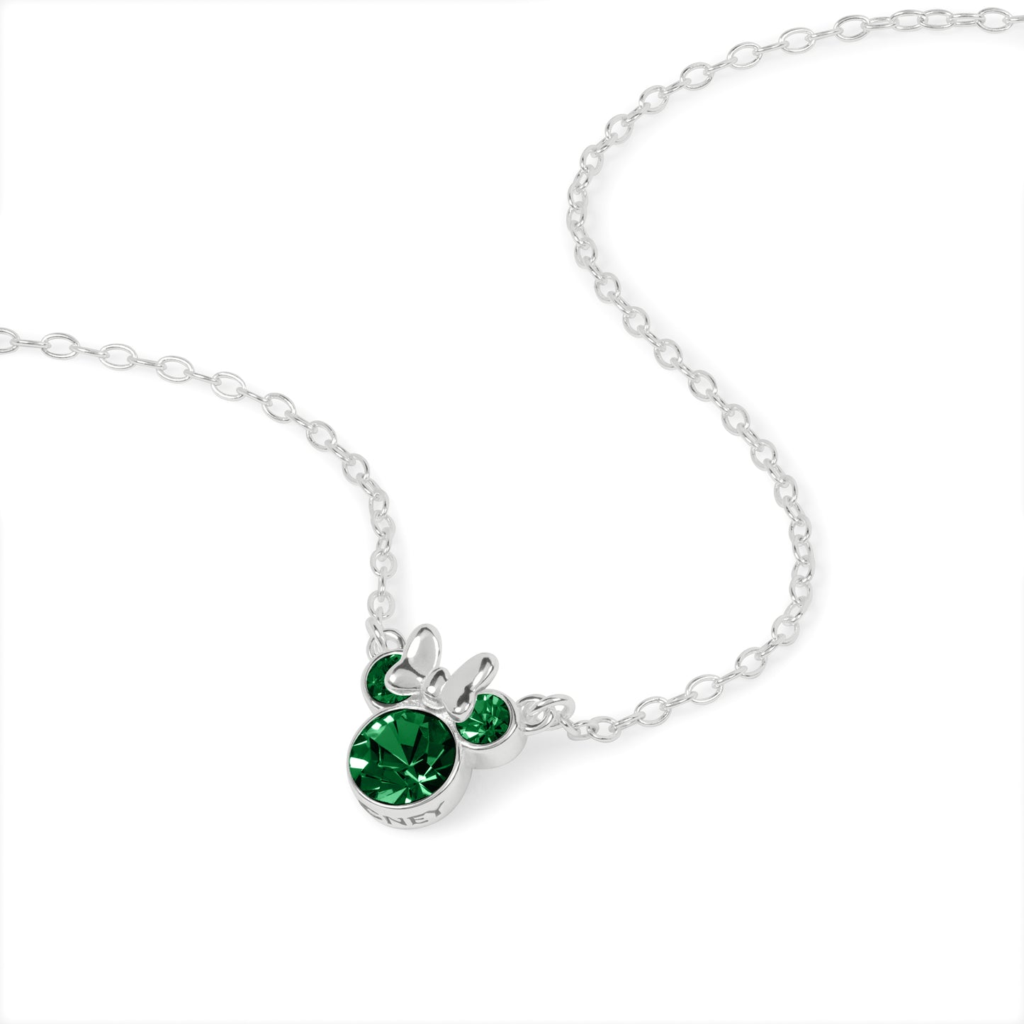 Disney Minnie Mouse Crystal Silver Necklace May N905424MAY