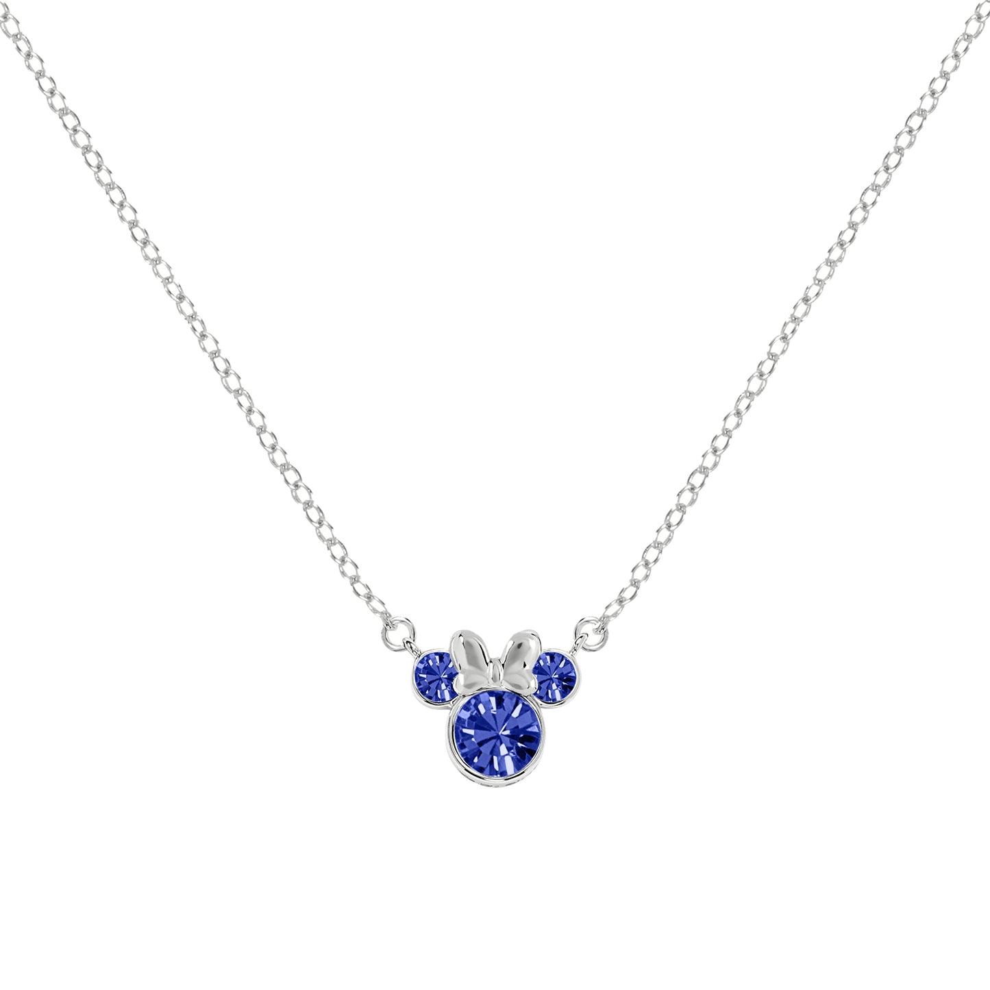Disney Minnie Mouse Crystal Silver Necklace September N905424SEP