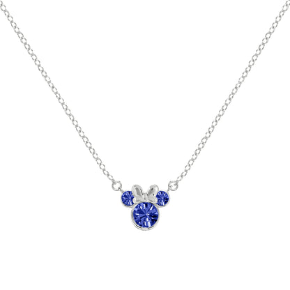 Disney Minnie Mouse Crystal Silver Necklace September N905424SEP