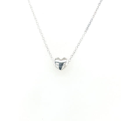 Sterling Silver Tiny Heart Slider Necklet N9116