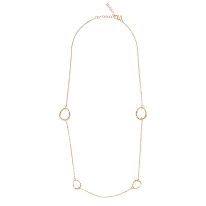 Silver 18ct Gold Oval Link Long Chain N9120 D