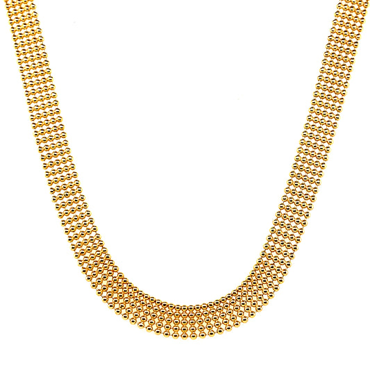 Gold Plated Silver Ball Lined Necklet N9141