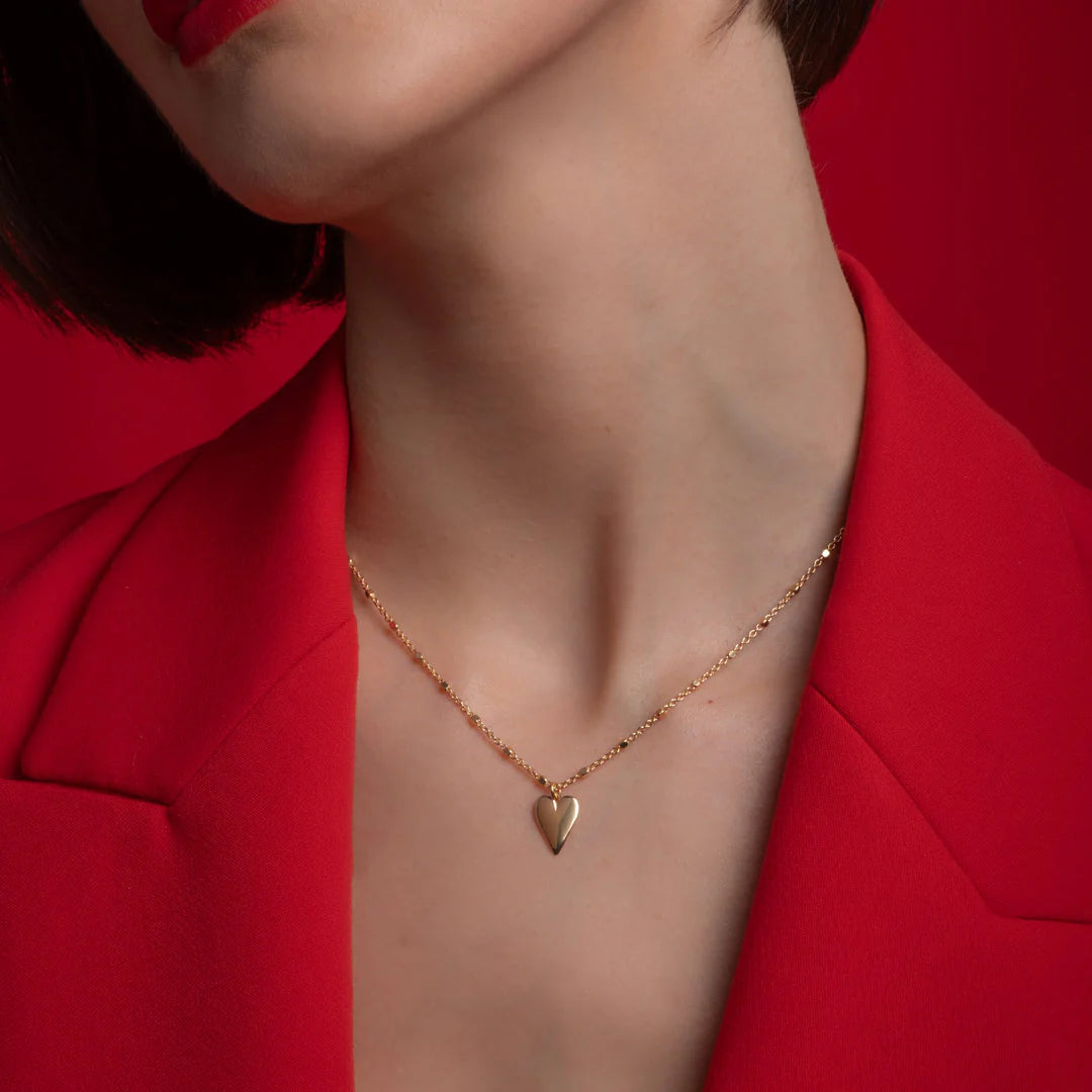 Gold Plated Heart Drop Necklace N9190