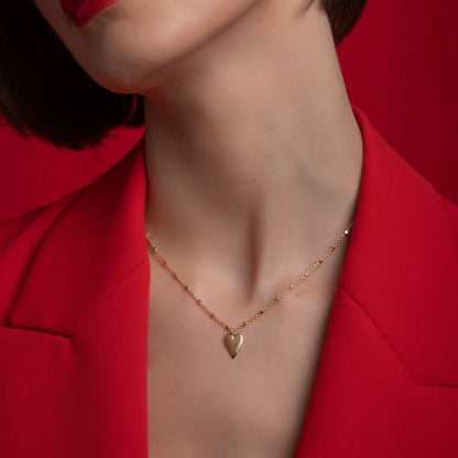 Gold Plated Heart Drop Necklace N9190