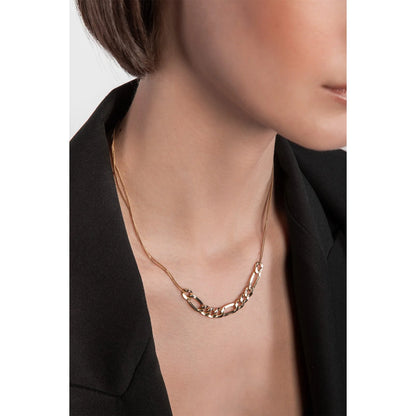 Gold Plated Figro Linked Chain Necklace N9193