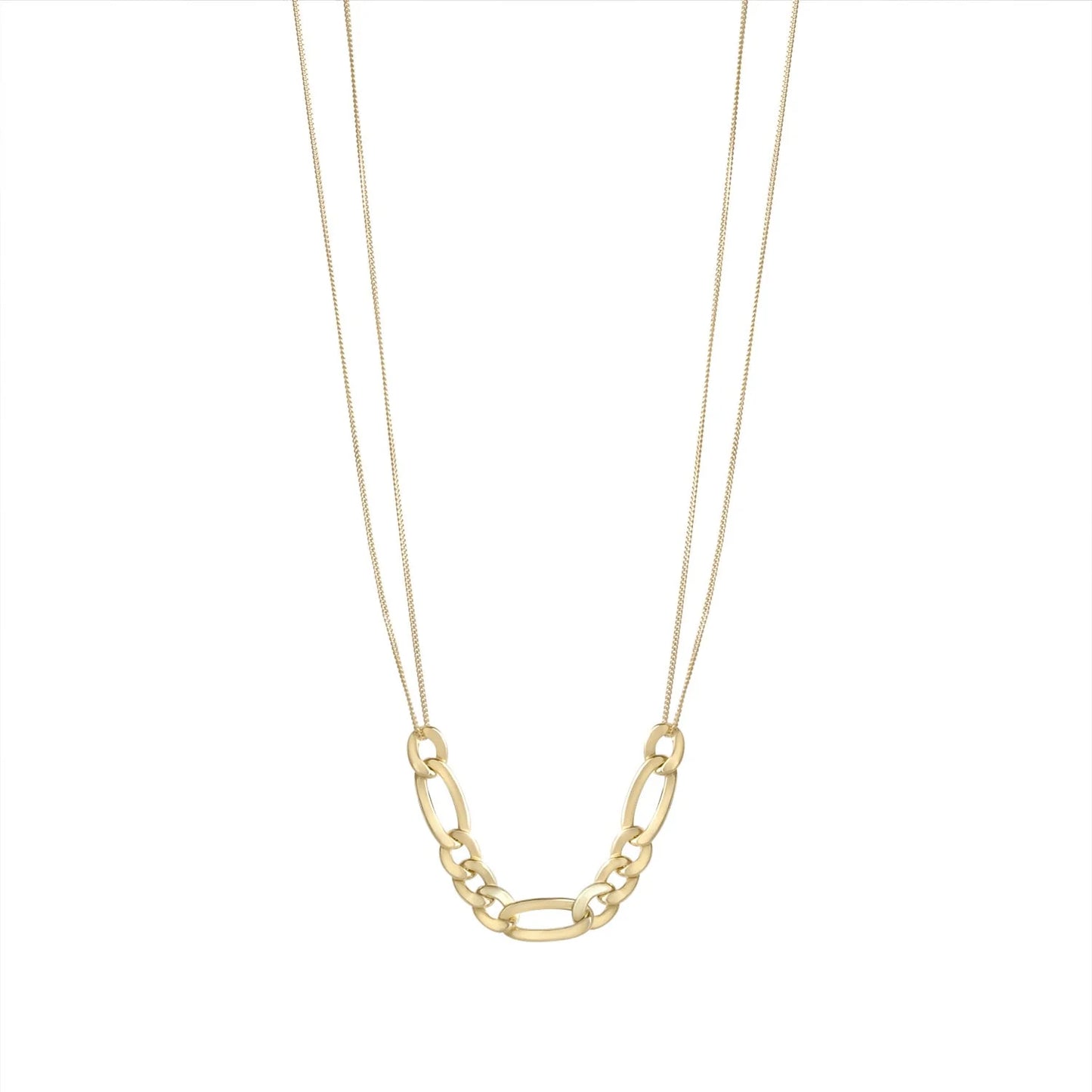 Gold Plated Figro Linked Chain Necklace N9193