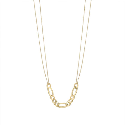 Gold Plated Figro Linked Chain Necklace N9193