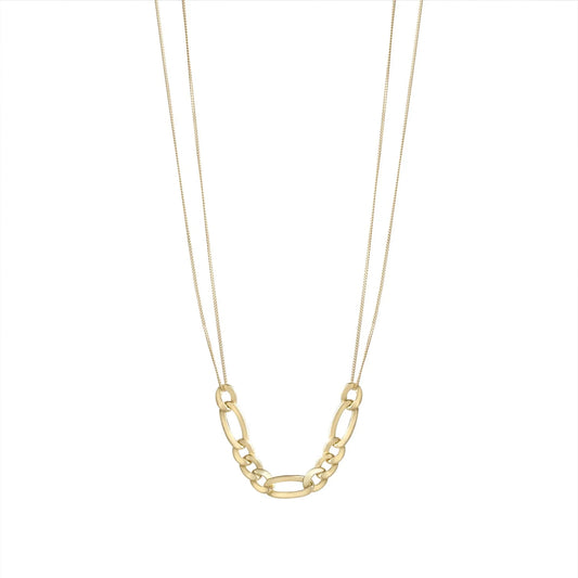 Gold Plated Figro Linked Chain Necklace N9193