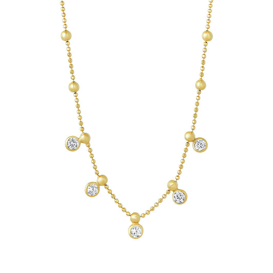 Gold Plated CZ Charm Necklace N9214