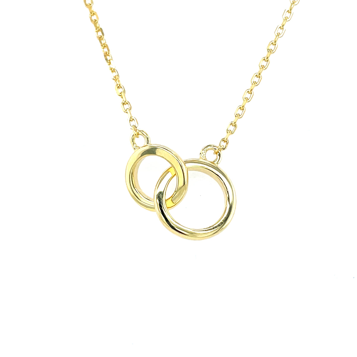 Gold Plated Silver Interlocking Circle Necklace N9309