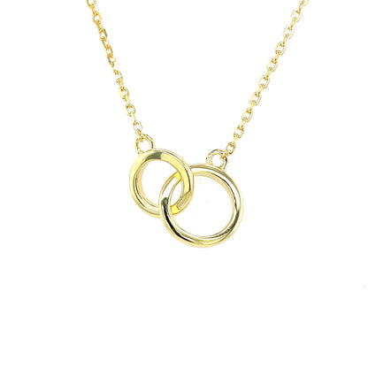 Gold Plated Silver Interlocking Circle Necklace N9309