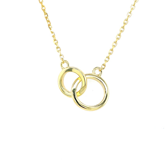 Gold Plated Silver Interlocking Circle Necklace N9309