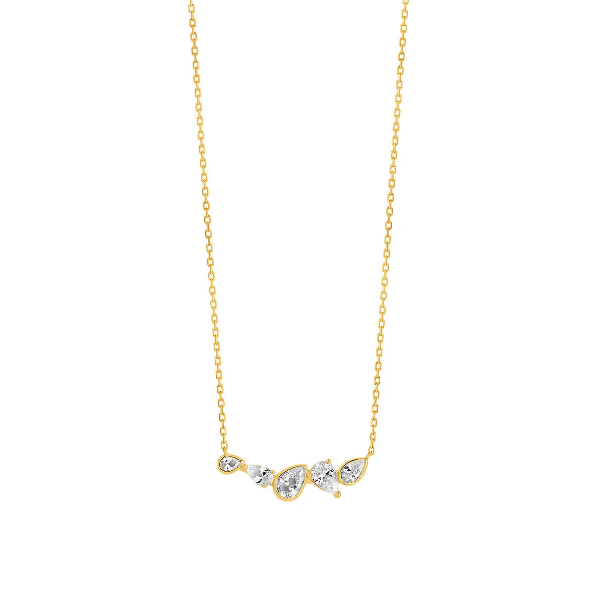 Gold Plated Silver CZ Pear Hammock Necklet N9339