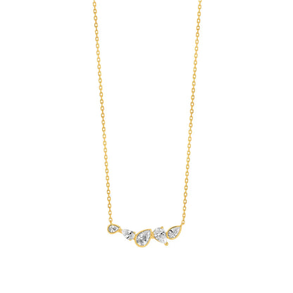 Gold Plated Silver CZ Pear Hammock Necklet N9339