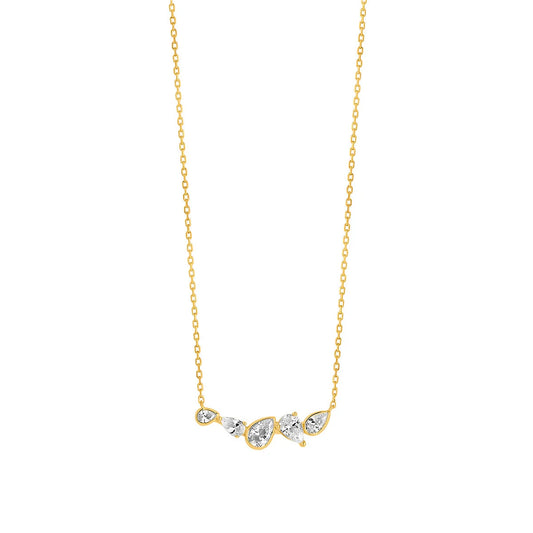 Gold Plated Silver CZ Pear Hammock Necklet N9339
