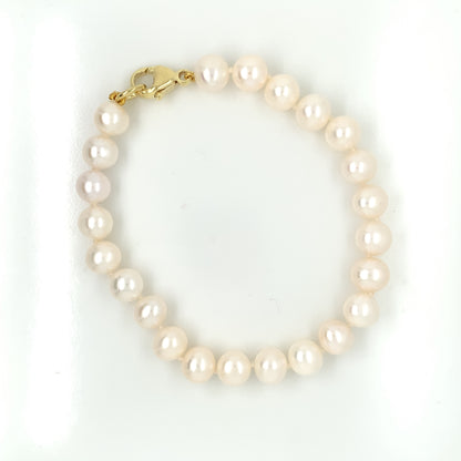 Freshwater Pearl Bracelet 7/7.5mm on 9ct Gold Clasp NB5004