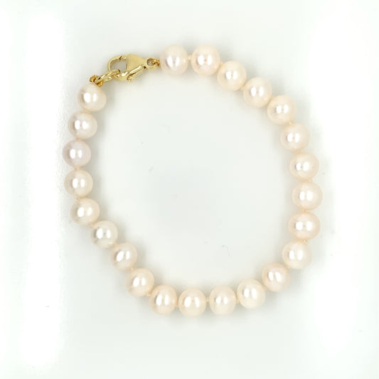 Pearl 7/7.5mm Bracelet 9ct Gold Clasp